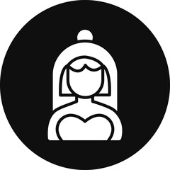 Poster - Bride Glyph Black Circle Icon