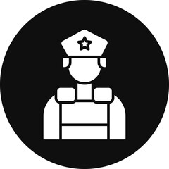 Sticker - Riot Police Glyph Black Circle Icon