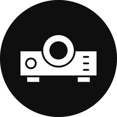 Sticker - Projector Glyph Black Circle Icon