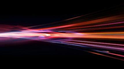 Poster - abstract golden background with rays and bokeh defocused lights ,Abstract speed motion on the road at night, futuristic technology background