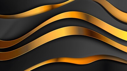 Wall Mural - black and gold wave on white background concept