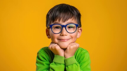 Wall Mural - The boy with blue glasses