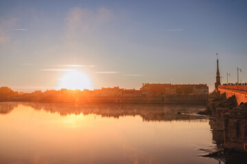 Wall Mural - Golden hour over the river