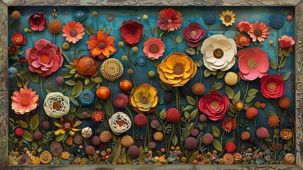 Wall Mural - Vibrant Flower Art Display