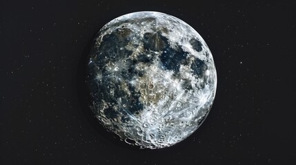 Wall Mural - Full moon on near side of Earth facing moon