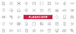 © RI Rafiq - Flashcode linear icon set. Online, barcode, payment, details, code, scan outline icon collection. UI thin outline icons pack.