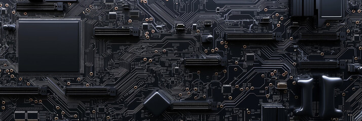 Leinwandbilder - Black circuit board showing computer hardware being used for machine learning