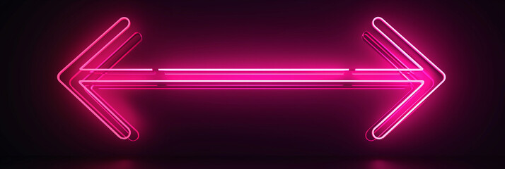 Aufkleber - Double pink neon arrow sign pointing opposite directions on dark wall
