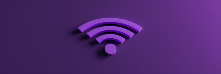 Poster - Purple wifi symbol standing out from the crowd on purple background