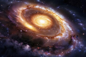 Wall Mural - aweinspiring spiral galaxy with luminous black hole at center cosmic elements spiraling outward deep