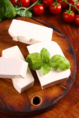 Poster - natural organic feta cheese for healthy eating