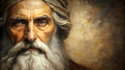 Wall Mural - Portrait of a prophet of God with a white beard