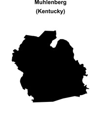 Wall Mural - Muhlenberg County (Kentucky) blank outline map