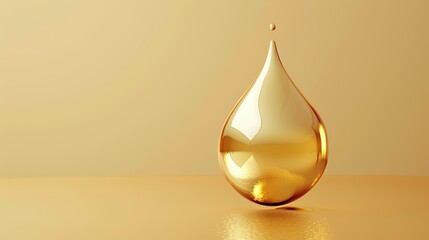 Poster - Golden Liquid Drop on a Smooth Surface