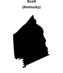 Wall Mural - Scott County (Kentucky) blank outline map