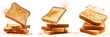 © Liton - Set of Whole grain bread slices being toasted in a modern kitchen on transparent png background
