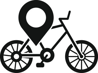 Sticker - Bicycle sharing location pin is showing bike rental or bike shop