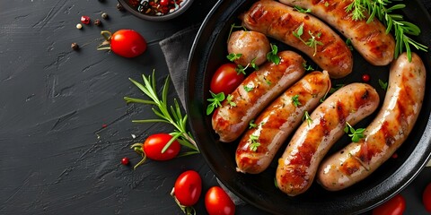 Sticker - Ovenbaked Italian sausages with juicy flavors of tomato garlic and herbs. Concept Italian Sausages, Oven-baked, Tomato Garlic Flavor, Herb Infused, Juicy Flavors