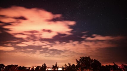 Wall Mural - time lapse of the night starry sky evening night morning