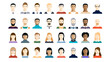 © Julia - Set of persons, avatars, people heads of different ethnicity and age in flat style. Multi nationality social networks people faces collection.
