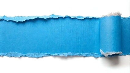 torn paper blue header isolated