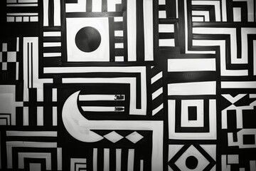 Sticker - Abstract Geometric Black and White Pattern