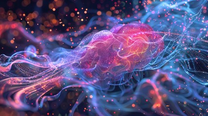 Poster - Visualizing AI: A journey through a digital brain filled with big data streams