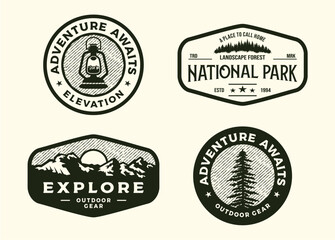 retro vintage fishing outdoor adventure logo badge patch for hat, t-shirt, sticker