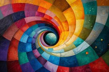 Poster - Colorful Spiral Galaxy Abstract