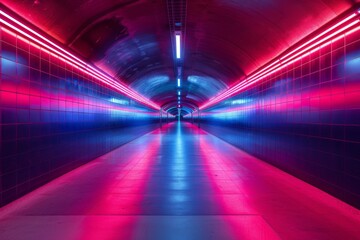 Sticker - Neon Lit Tunnel