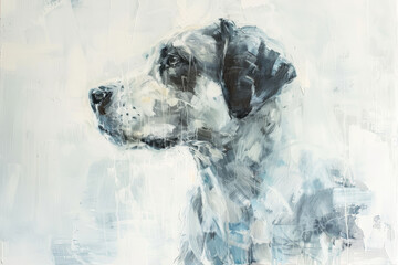 Wall Mural - A dog is painted on a white background