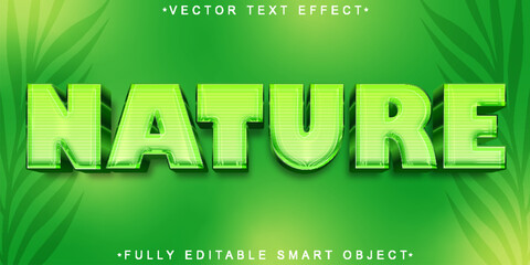 Canvas Print - Green Shiny Nature Vector Fully Editable Smart Object Text Effect