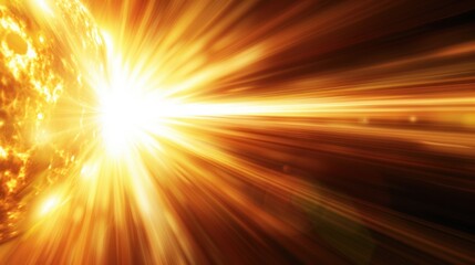 Wall Mural - golden rays of light erupting from a fiery sphere