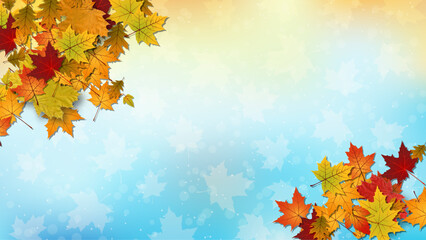 Wall Mural - Autumn theme elegant vector background. Design for presentation, website, landing page, wallpaper, flyer, booklet, banner