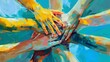 © Lush Diaries - A painting of people's hands interlocked in a circle