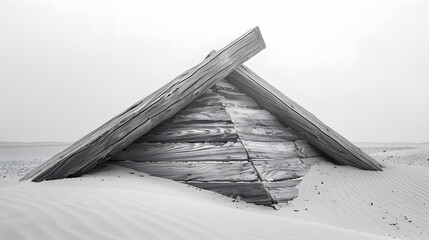 Wall Mural - A pyramid-shaped structure is standing in the middle of a desert