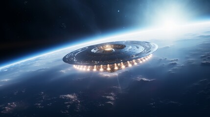 Wall Mural - spaceships in outer space.