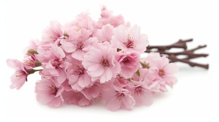 Canvas Print - A bouquet of cherry blossoms, isolated on a white background