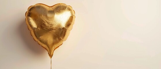 Wall Mural -  A heart-shaped balloon, tethered to a wall, leaks a single droplet