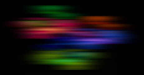 Wall Mural - Abstract Rainbow light trails on the dark background