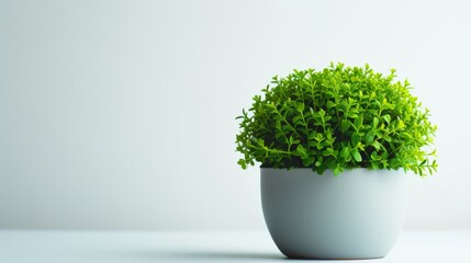 Canvas Print - Green plant in a pot isolated on a white background