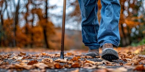 Walking Through Autumn Leaves