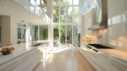 Sticker - Kitchen, White, Modern. Generative AI