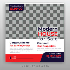 Wall Mural - Real estate square flyer template