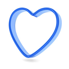 Wall Mural - glass heart on white background. isolated 3d illustration