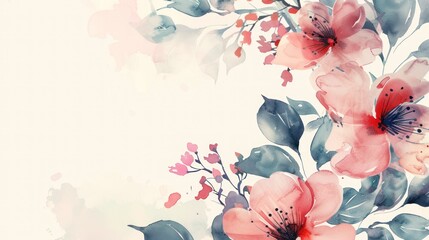 Wall Mural - Elegant flower with watercolor style for background and invitation wedding card. AI generated