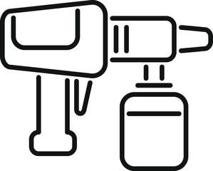 Wall Mural - Line drawing of an electric paint sprayer, perfect for illustrating home improvement, diy projects, or painting tasks