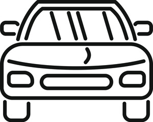 Sticker - Simple linear drawing of a car seen from the front, ideal for automotive themes