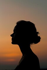 Poster - Serene silhouette against a soft gradient backdrop