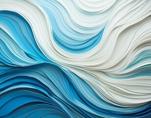 Wall Mural - Contemporary abstract in white turquoise blue teal shades